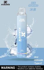 Xiaoke枭客7500口一次性抛弃式電子煙、新款上市25种口味吸入时亮彩色跑马灯：圖片 3