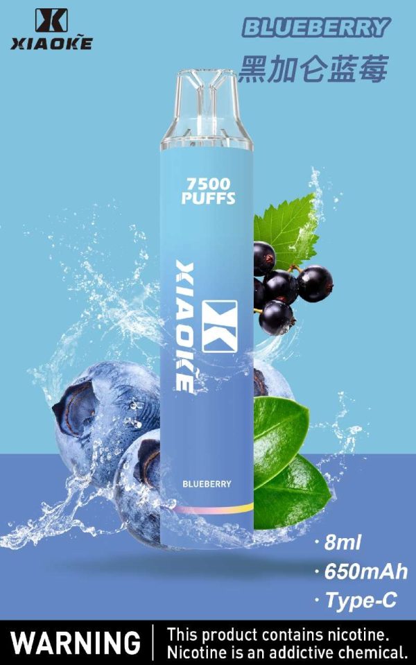 Xiaoke枭客7500口一次性抛弃式電子煙、新款上市25种口味吸入时亮彩色跑马灯：圖片 6