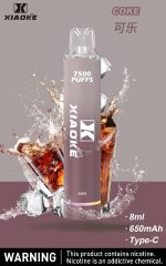 Xiaoke枭客7500口一次性抛弃式電子煙、新款上市25种口味吸入时亮彩色跑马灯：圖片 8