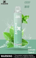 Xiaoke枭客7500口一次性抛弃式電子煙、新款上市25种口味吸入时亮彩色跑马灯：圖片 14