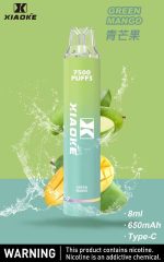 Xiaoke枭客7500口一次性抛弃式電子煙、新款上市25种口味吸入时亮彩色跑马灯：圖片 19