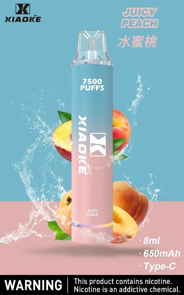 Xiaoke枭客7500口一次性抛弃式電子煙、新款上市25种口味吸入时亮彩色跑马灯：圖片 21