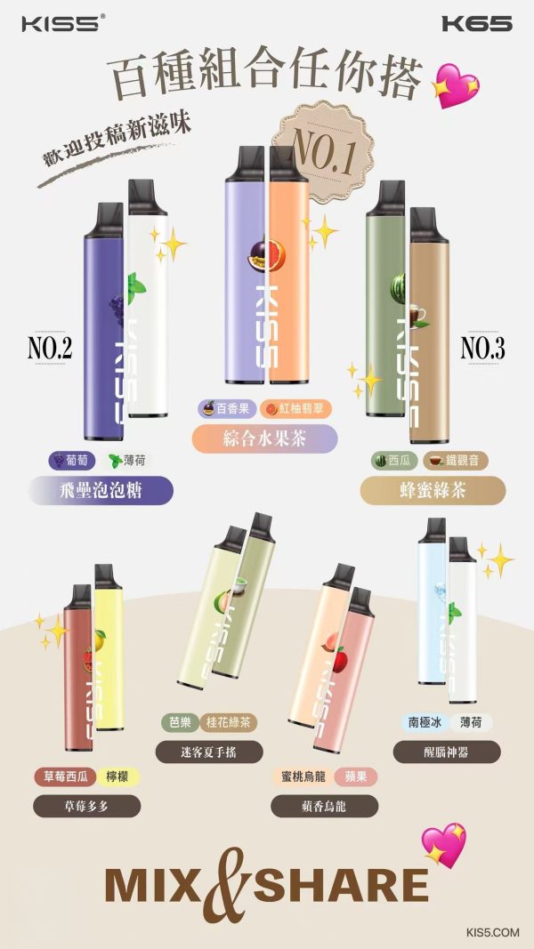 KISS 6500口一次性電子煙，超高CP值，台灣現貨：圖片 3